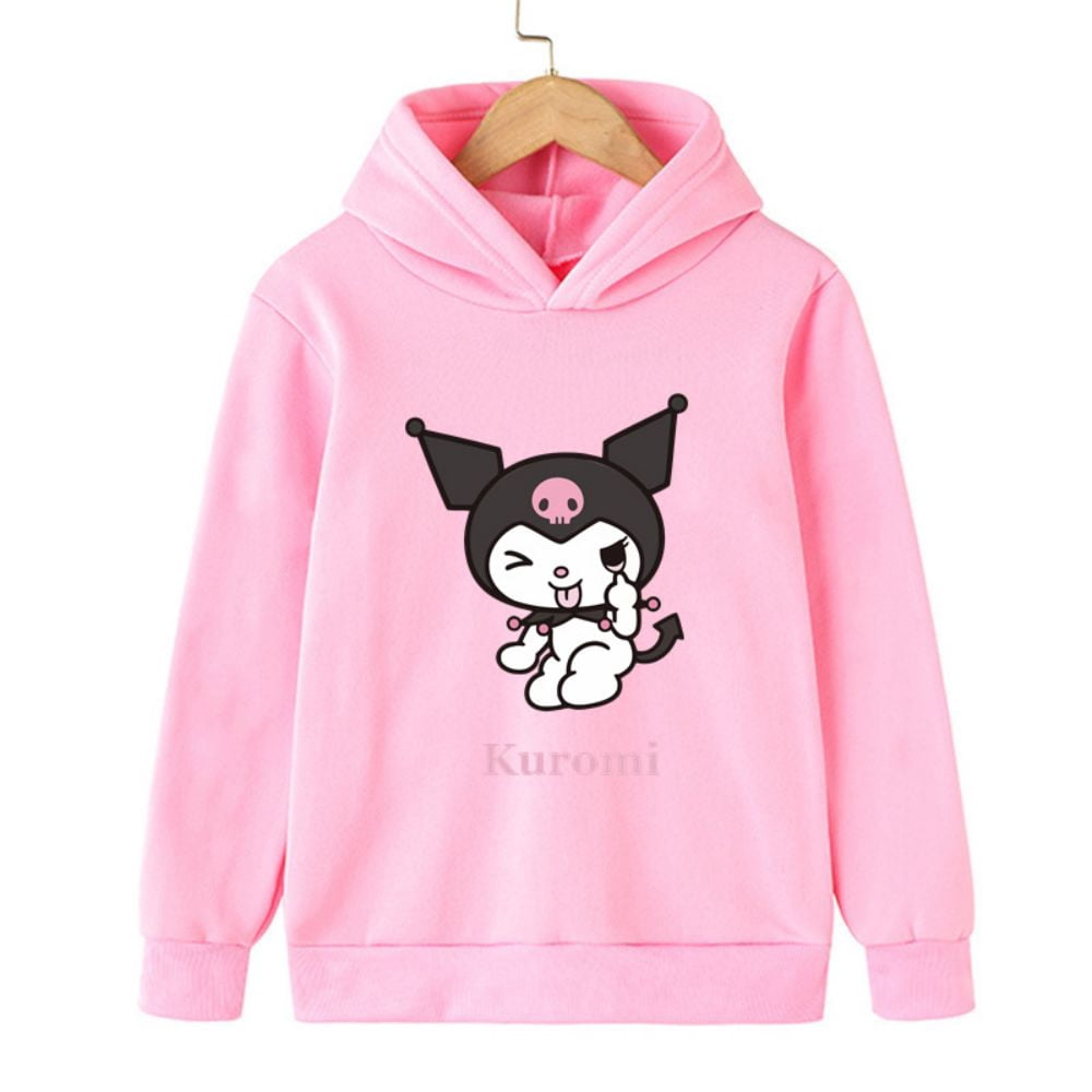 Kuromi Hoodies Winter 2024 Lovely Hello Kitty Children Clothes Girls