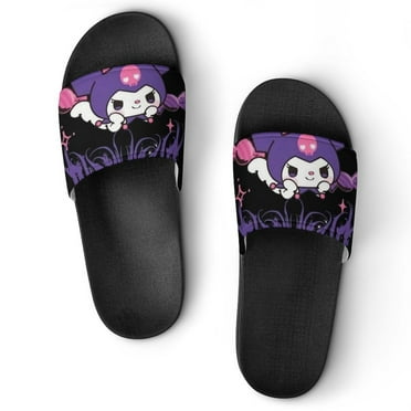 Kuromi Kawaii 998 Slides for Women,Non-Slip Quick Drying Soft Lightweight Shower Shoes,Thick Sole Open Toe Slides Sandals for Indoor & Outdoor,6