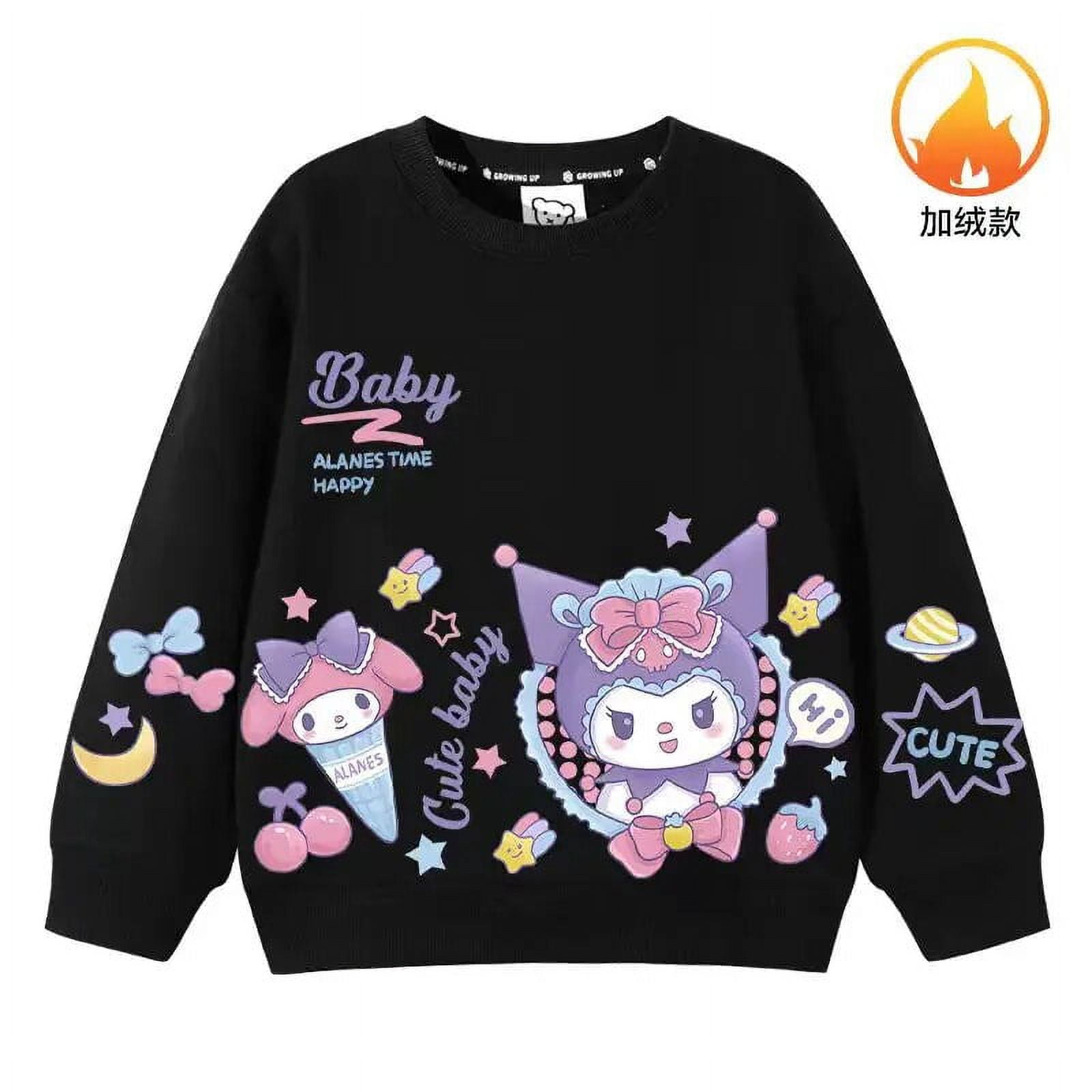 Kuromi Kawaii Anime Sanrio Cotton Long Sleeve Hoodie Autumn Winter Boys ...