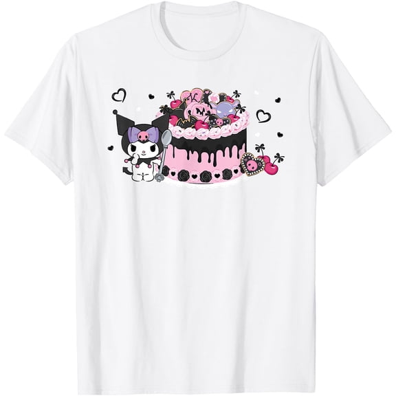 Kuromi Kawaii Cake Cute DTG Print Unisex T-Shirt