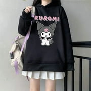 Kuromi Kawaii Sanrio Hooded Sweater Women Cartoon Cute Clothes Creative Anime Fashion Y2K Casual Sweatshirt Girl Birthday Gift