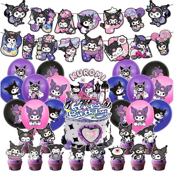 Kuromi Kids Party, Cartoon Theme Birthday Party, Birthday Balloon Arrangement Party Supplies