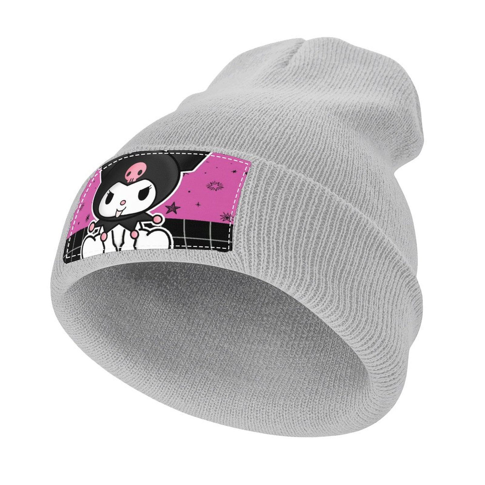 Kuromi Knit Beanie Hats for Men Women Unisex Cuffed Watch Cap