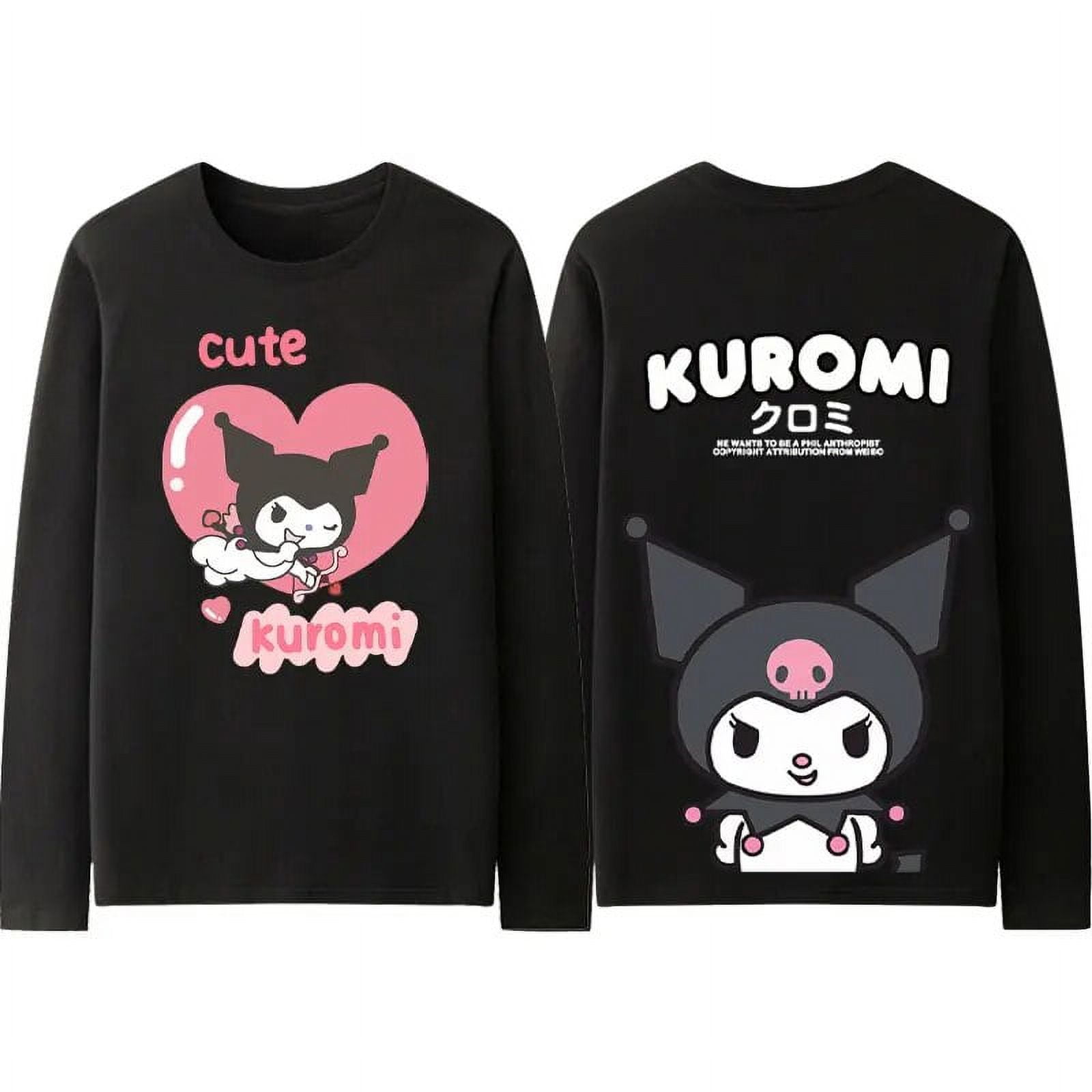 Kuromi Kuromi Joint Long Sleeve T-shirt Women 2024 New Sanrio Top Girls ...