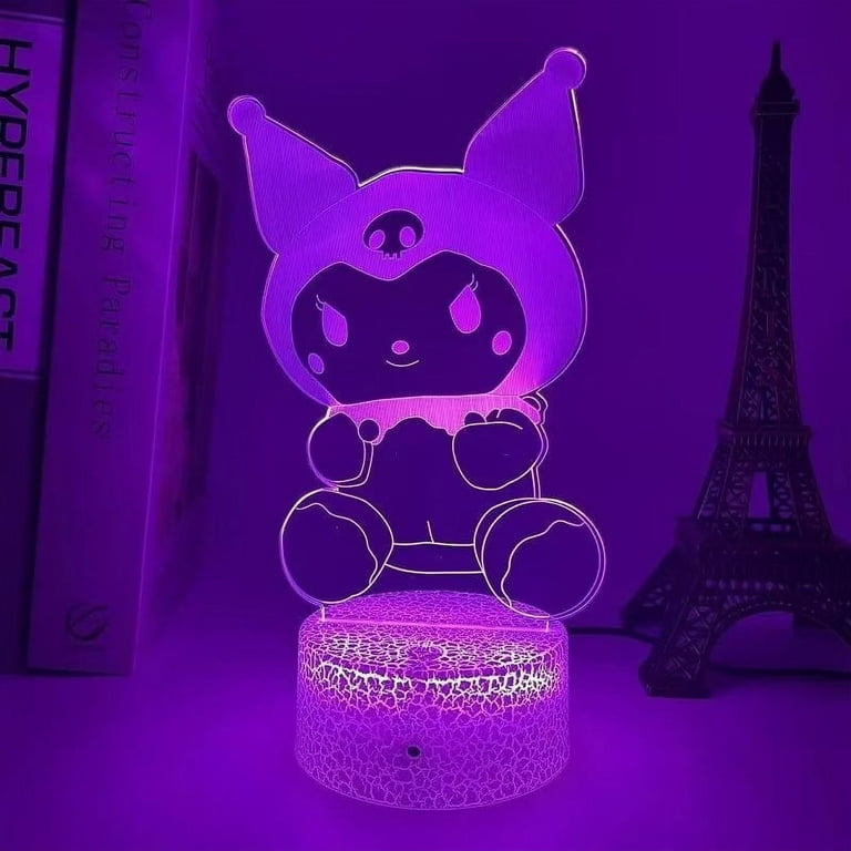 クロミ ライト Kuromi Kawaii Teen Neon LED Night Light - Smart Touch Lamp with 16