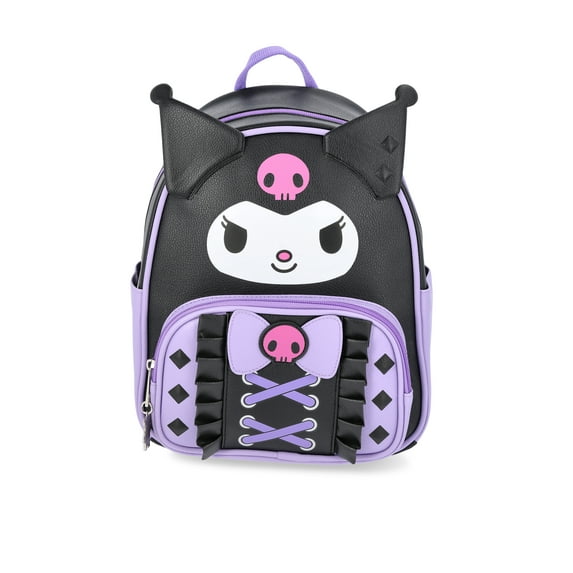Kuromi Leather Ruffle Women's 10.5" Mini Backpack Purple