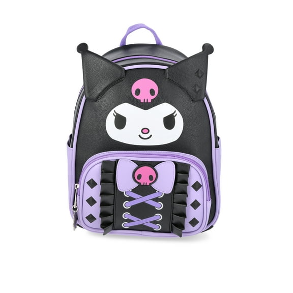 Kuromi Leather Ruffle Women's 10.5" Mini Backpack Purple
