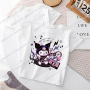 Kuromi Lolita Children T-shirt New Y2k Kawaii Sanrio Anime T Shirts Cinnamoroll Melody Cartoons Casual Clothes Kid Girl Boy Tops
