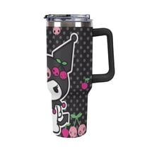 Kuromi And My Melody 40 Oz Tumbler with Handle And Straw, Vacuum Insulated Stainless Steel Double Wall Water Bottle Travel Coffee Mug, Gifts for Women Boys Girls