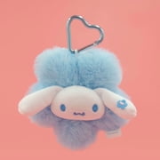 Kuromi Melody Cinnamoroll Stuffed Plush Flower Style Pendant Keyring Keychain Birthday Gift