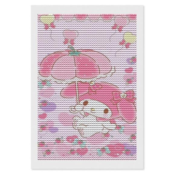 Kuromi And My Melody Diamond Art Kits for Adults 5D Diamond Art Kit Paint by Number for Beginners, DIY Paint with Round Full Drill Diamonds Gem Art for Home Wall Decor Gift