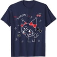 thumbnail image 1 of Kuromi Mischievous Cute Sketch DTG Print Unisex T-Shirt,Navy Color,Size 4XL, 1 of 5
