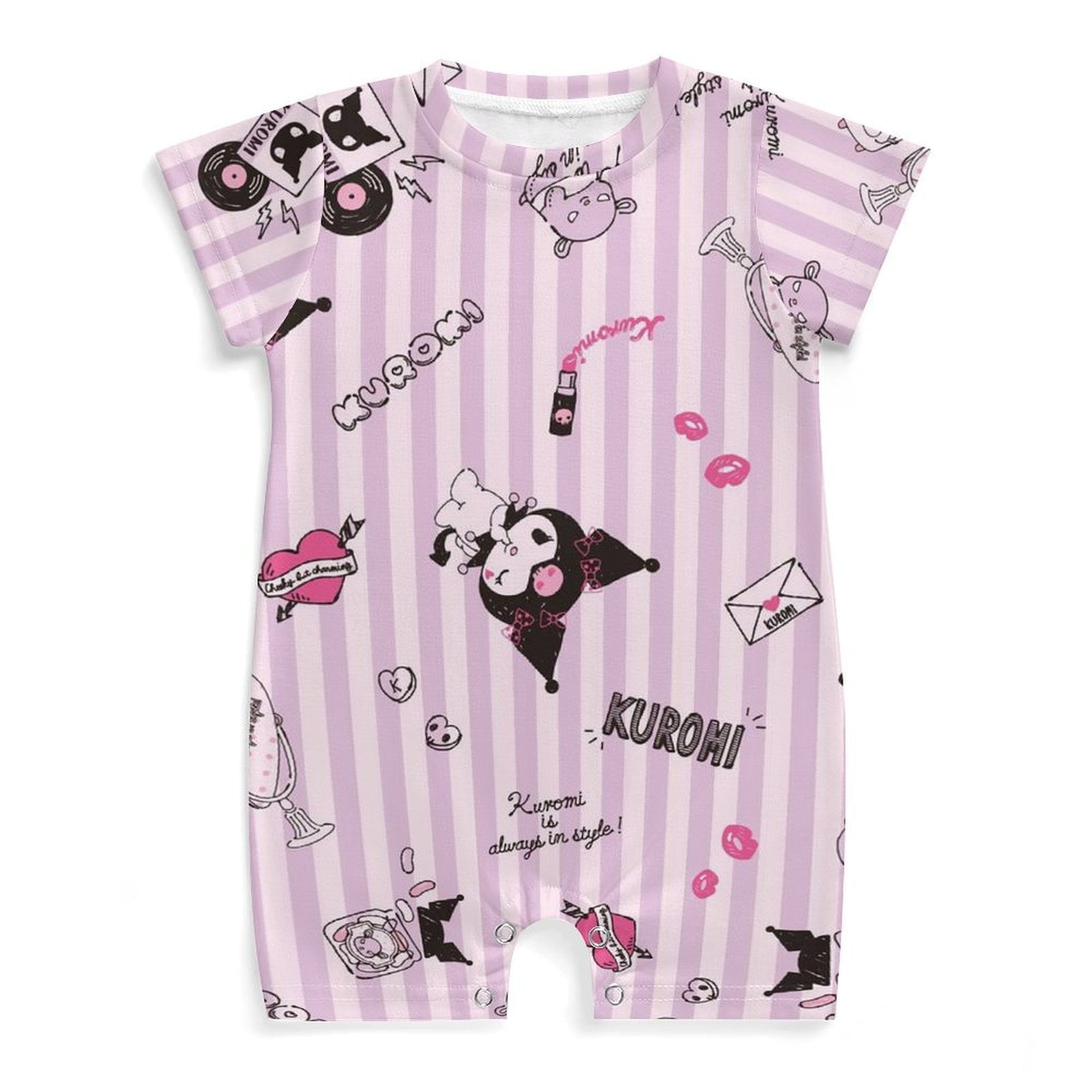 Kuromi My Melody Baby OnePiece Rompers Summer Short Sleeve Outfit Clothing Sets Newborn Infant