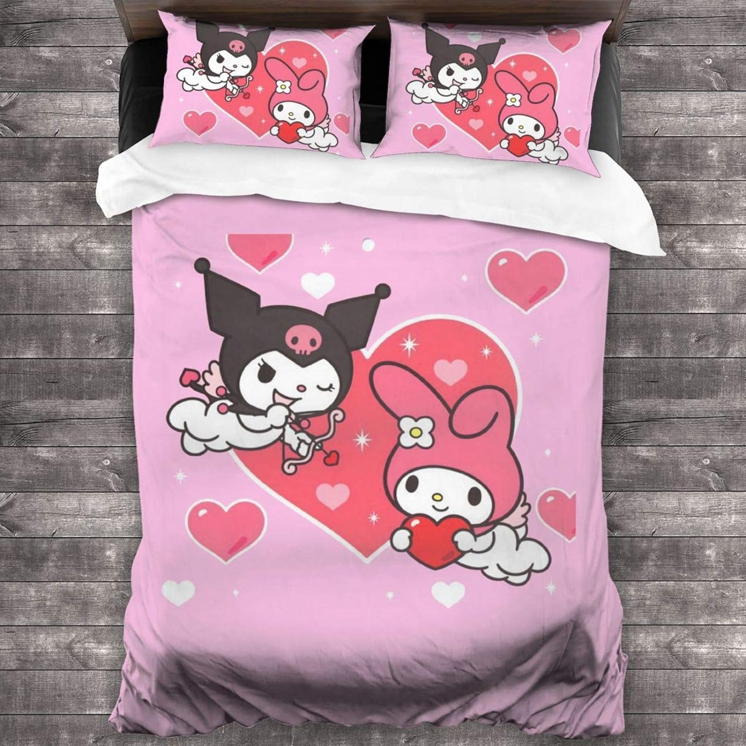 Kuromi My Melody Bed Set Duvet Cover and Pillow Case 3 Piece Bedding ...