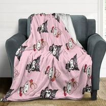 Kuromi & My Melody Flannel Blankets Soft Plush Throw Blanket Fuzzy Cozy Luxury Air Conditioner Blanket for Bedroom Sofa 30"x40"