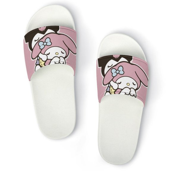 Kuromi & My Melody Home Slippers Non Slip Bathroom Open Toe Shoes Lightweight Slide Slippers Sandals 40(250mm)