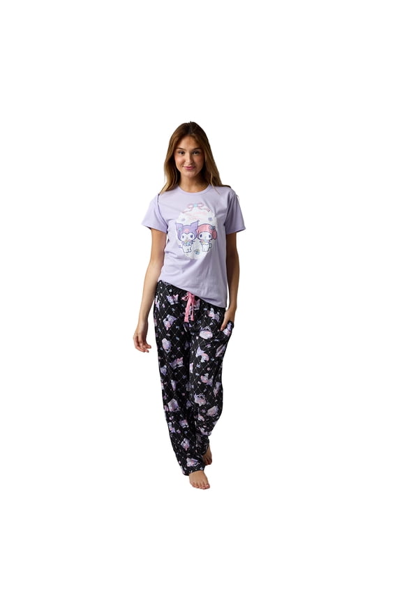 Kuromi & My Melody Women's Lavender Sleepwear Set-Medium