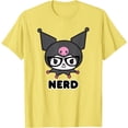 thumbnail image 1 of Kuromi Nerd Glasses DTG Print Unisex T-Shirt,Cornsilk Color,Size 5XL, 1 of 5