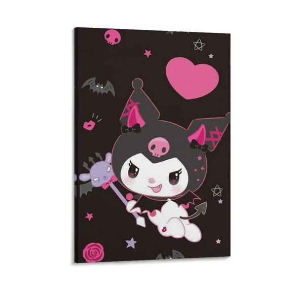 Kuromi Paintings, 8x12inch Single Hanging Painting Home Decor Canvas Wall Art Painting