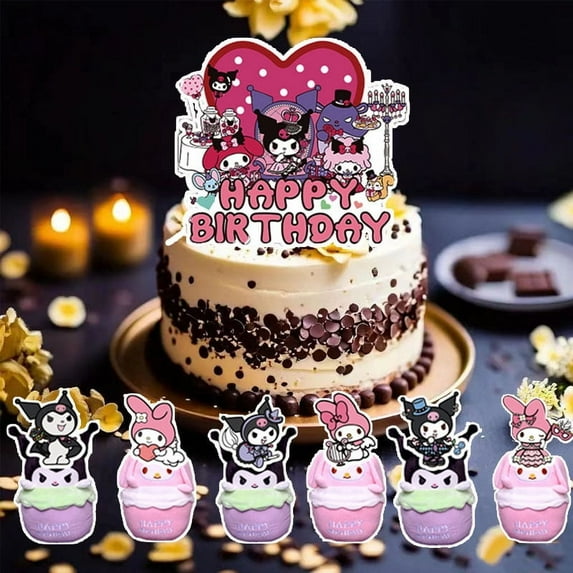 Kuromi Party Decoratiom, 50 pcs Cake Decoration Party Supplies Cupcake Toppers cake decoration