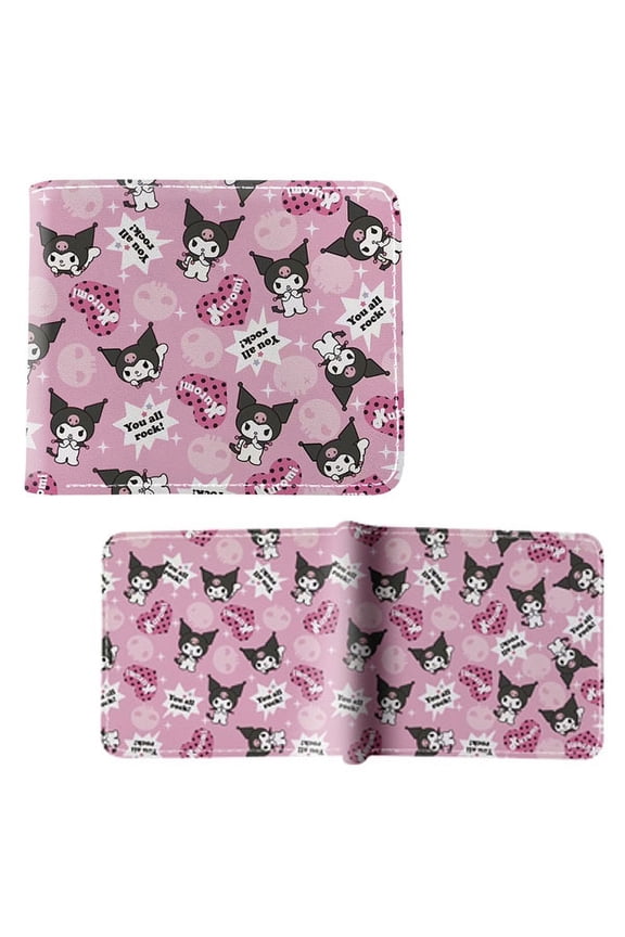 Kuromi Pattern - Hello Kitty 4x5" Bi-Fold Wallet