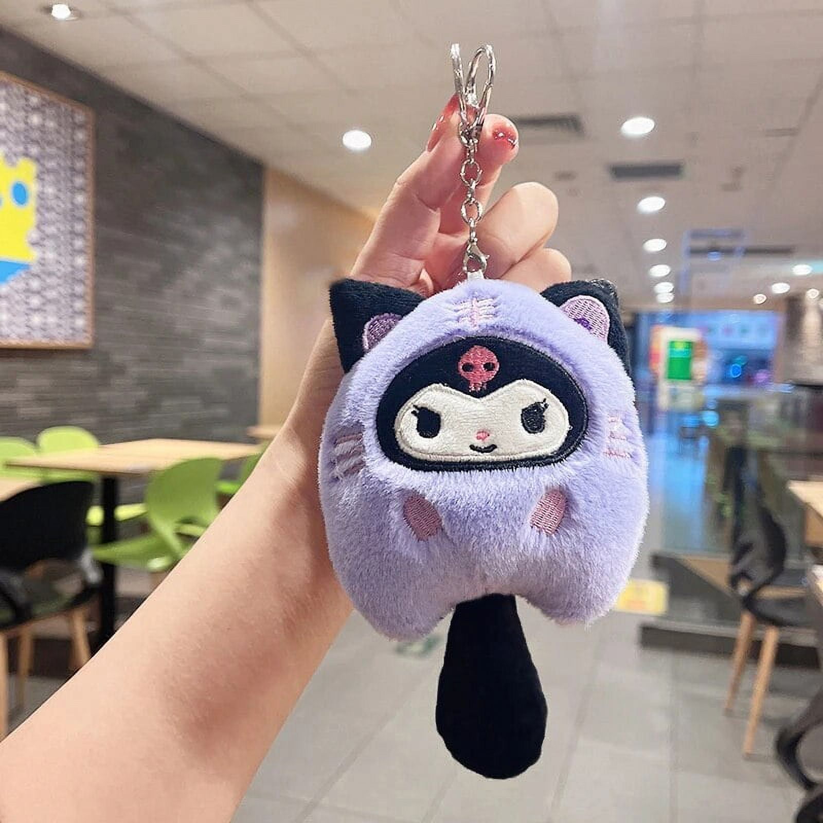Kuromi-Plush-Animal-Keychain-