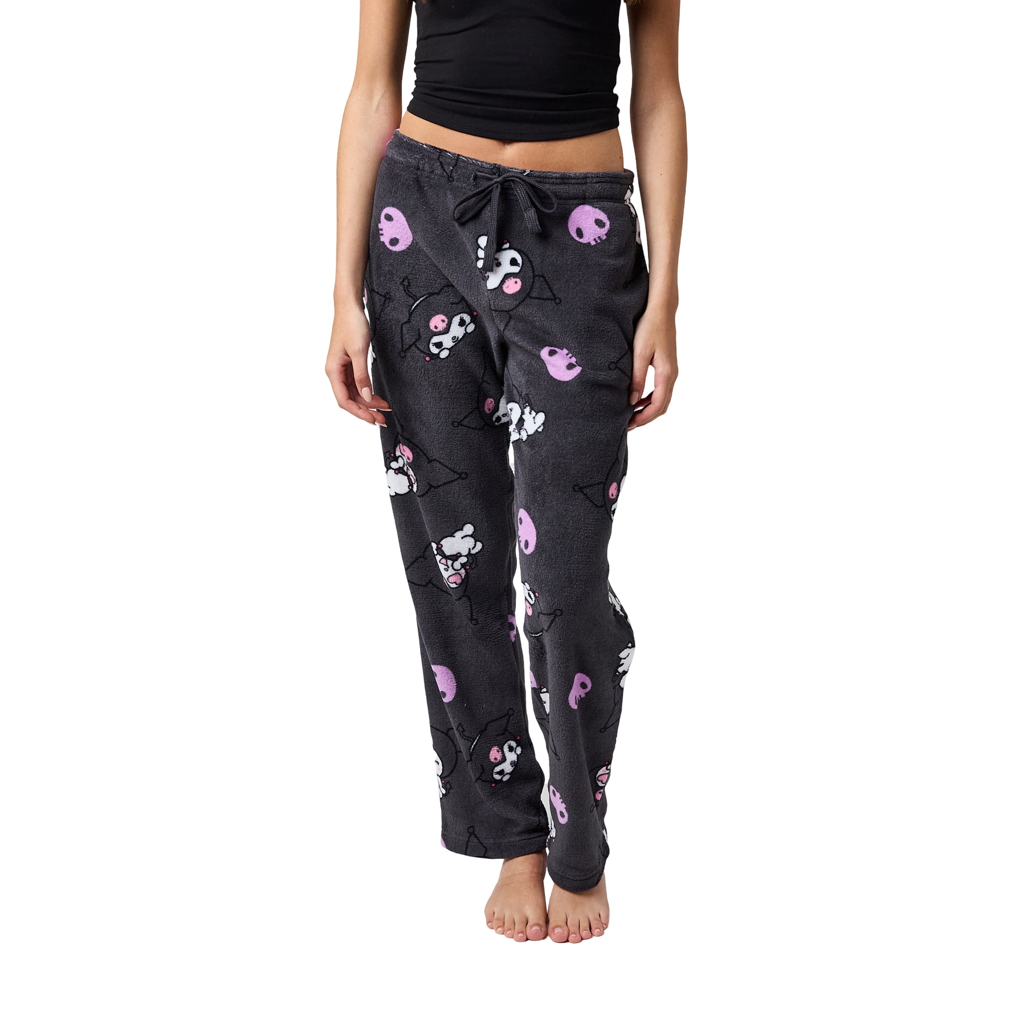 Bioworld, Pajama Pants, Women's Kuromi Plush, Large, Black