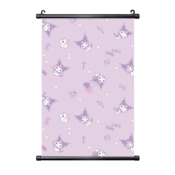 Kuromi Poster Black Plastic Shaft Hanging Posters Wall Hanging Art Painting Decor For Bedroom Home Living Room 16"X24"