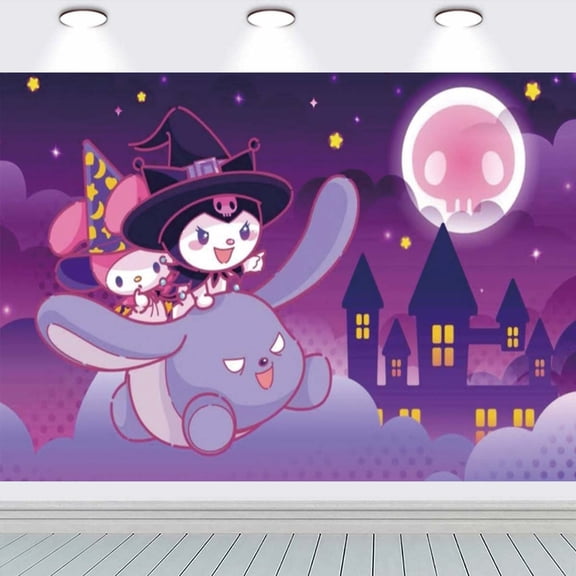 Kuromi Sanrio Halloween Christmas Party Supplies Backdrop Banner Poster Birthday Decorations Background for Photography Taspestry