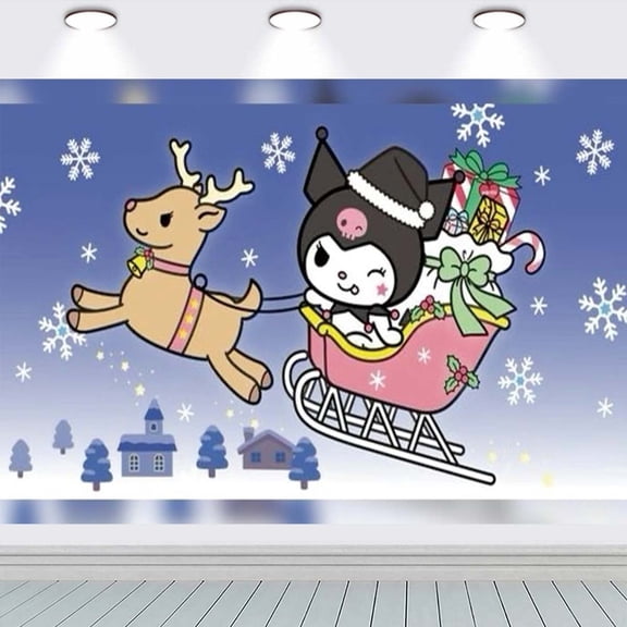 Kuromi Sanrio Halloween Christmas Party Supplies Background Backdrop Taspestry Banner Poster Decor Decorations
