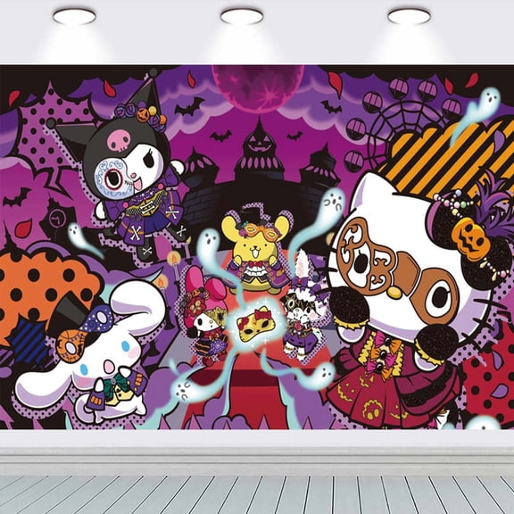 Kuromi Sanrio Halloween Christmas Taspestry Wall Decor Backdrop Banner Party Supplies Poster Birthday Decorations Background for Photography Taspestry