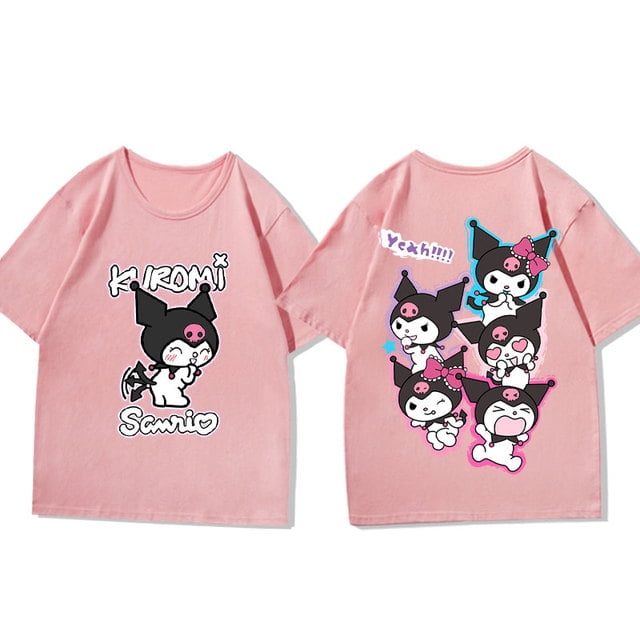 Kuromi Sanrio Short Sleeve T-shirt Girl Children Kuromi Joint Harajuku ...