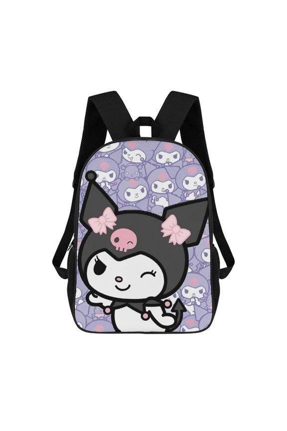 Kuromi Backpack Middle Bookbag Laptop Lightweight Durable Bookbag Travel Back Pack for Women Men Teens 17 Inches