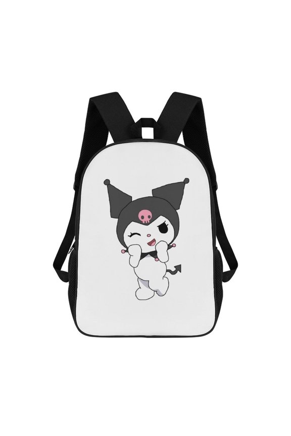 Kuromi Backpack, Adjustable Shoulder Straps School Bookbag, Lightweight Durable Travel Back Pack 17 Inches