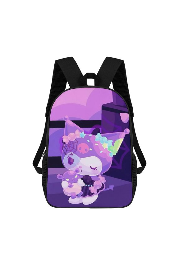 Kuromi Backpack Middle Bookbag Laptop Lightweight Durable Bookbag Travel Back Pack for Women Men Teens 17 Inches