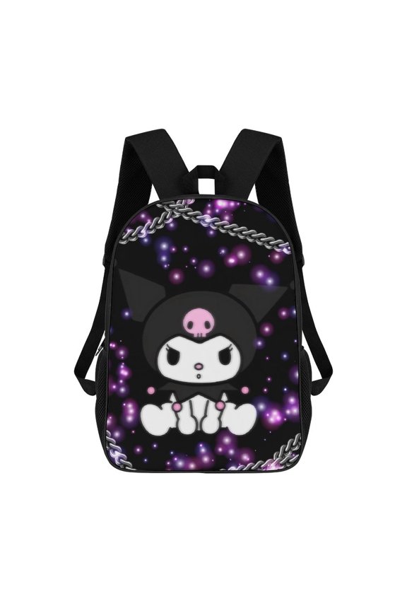 Kuromi Backpack, Adjustable Shoulder Straps School Bookbag, Lightweight Durable Travel Back Pack 17 Inches
