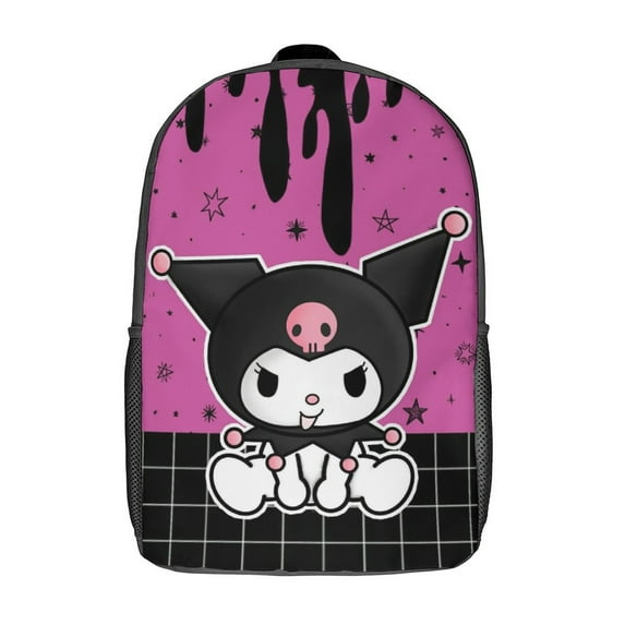 Kuromi School Backpack Shoulder Bag 17 Inch Casual Daypack Student Bookbag Lightweight Laptop Backpacks