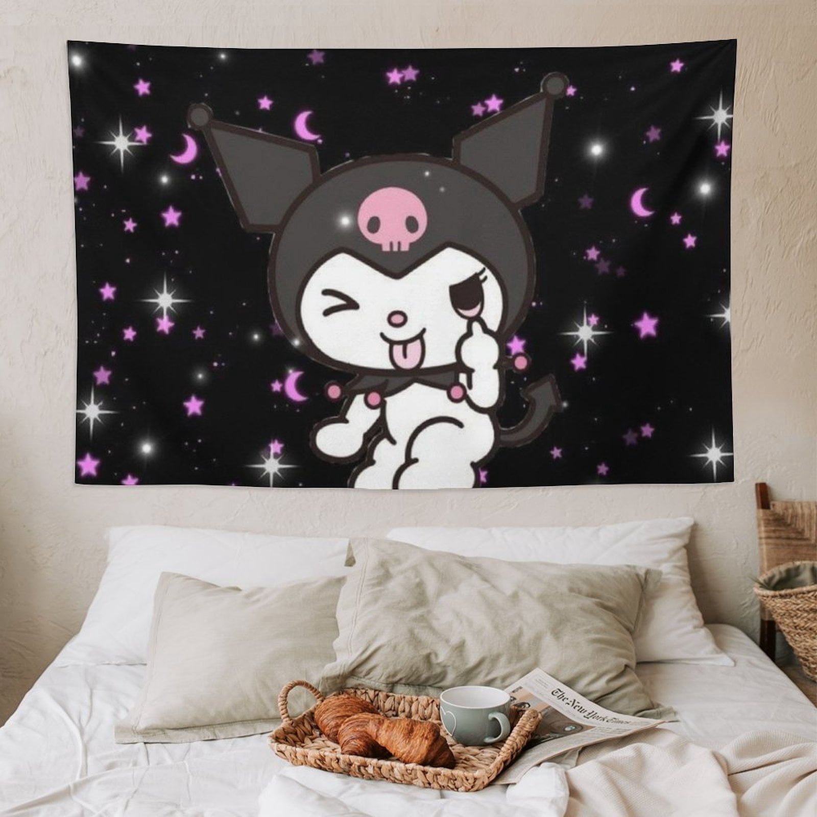 Kuromi Star Wallpaper Tapestry,Kuromi Star Wallpaper Poster for Bedroom Girls Boys,Wall Tapestry ...