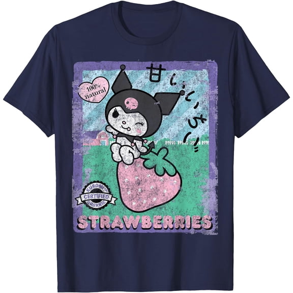 Kuromi Strawberry Picking Strawberries Farm DTG Print Unisex T-Shirt