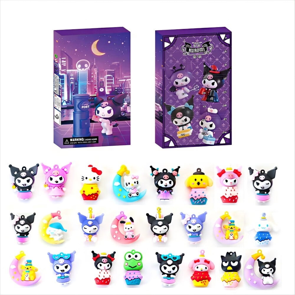 Kuromi Theme Holiday Advent Calendar 2024, 24 Pcs Kuromi Figure
