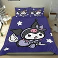 thumbnail image 1 of Kuromi Themed Bed Sheet Set Three Piece Set 53x79 Inches Comfortable And Skin Friendly Unique Design Creating A Star Studded Night, 1 of 6