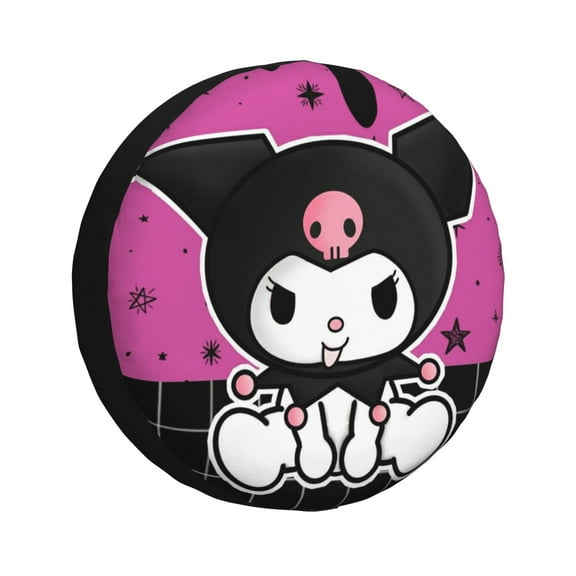 Kuromi Tire Cover Printed Spare Tire Wheel Cover Weatherproof Wheel Protectors 14 Inch