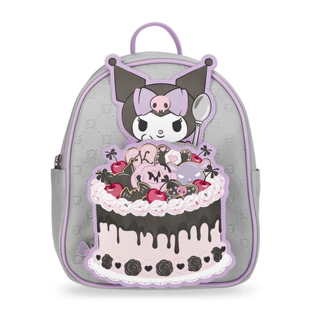 Kuromi Women's Too Sweet Faux Leather Mini Backpack, 10.5", Purple