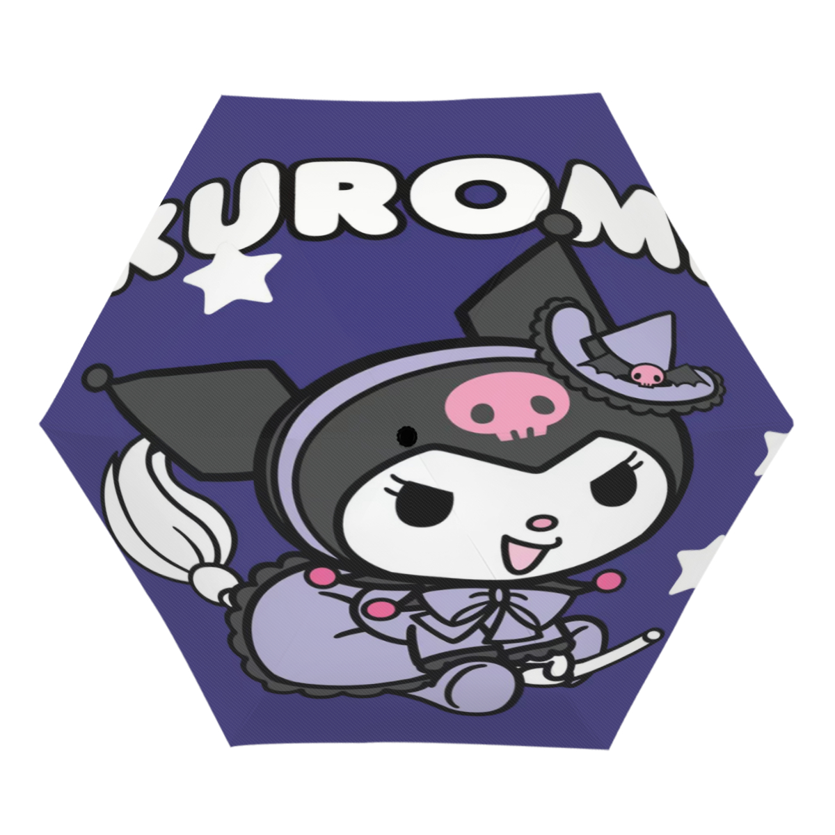 Kuromi UV sunshade manual open and close, compact, portable, UV coating, rain, wind