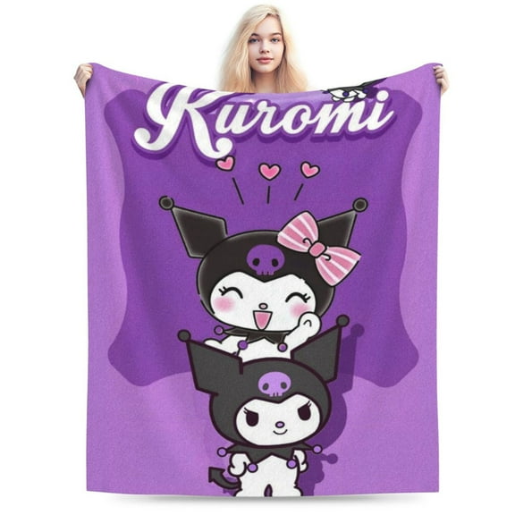 Kuromi Ultra-Soft Micro Fleece Blanket Plush Fuzzy Cozy Bed Blankets Lightweight Reversible Air Conditioner Quilt 40"X30"