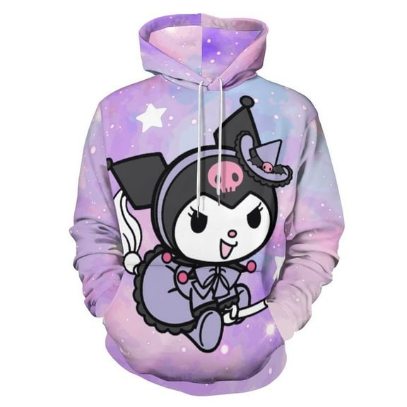 Kuromi Unisex Sweatshirts Fashion Sweater for Men Women Pullover Hoodie Graphic Print Activewear Jacket Tops 2XL