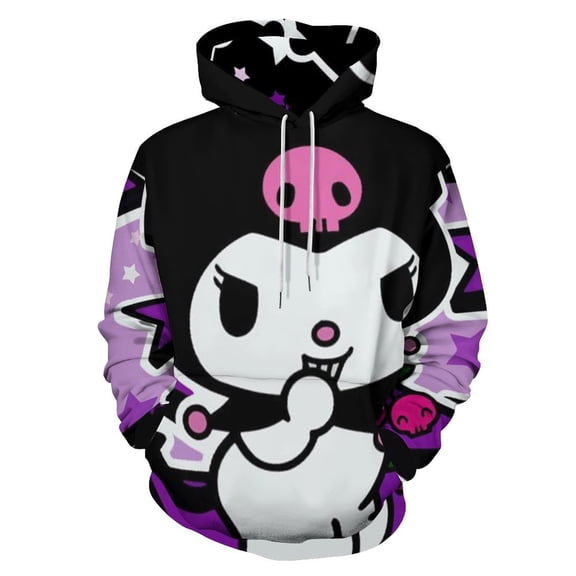 Kuromi Unisex Sweatshirts Fashion Sweater for Men Women Pullover Hoodie Graphic Print Activewear Jacket Tops 4XL