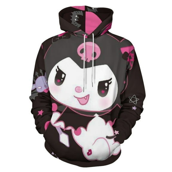 Kuromi Unisex Sweatshirts Fashion Sweater for Men Women Pullover Hoodie Graphic Print Activewear Jacket Tops XL