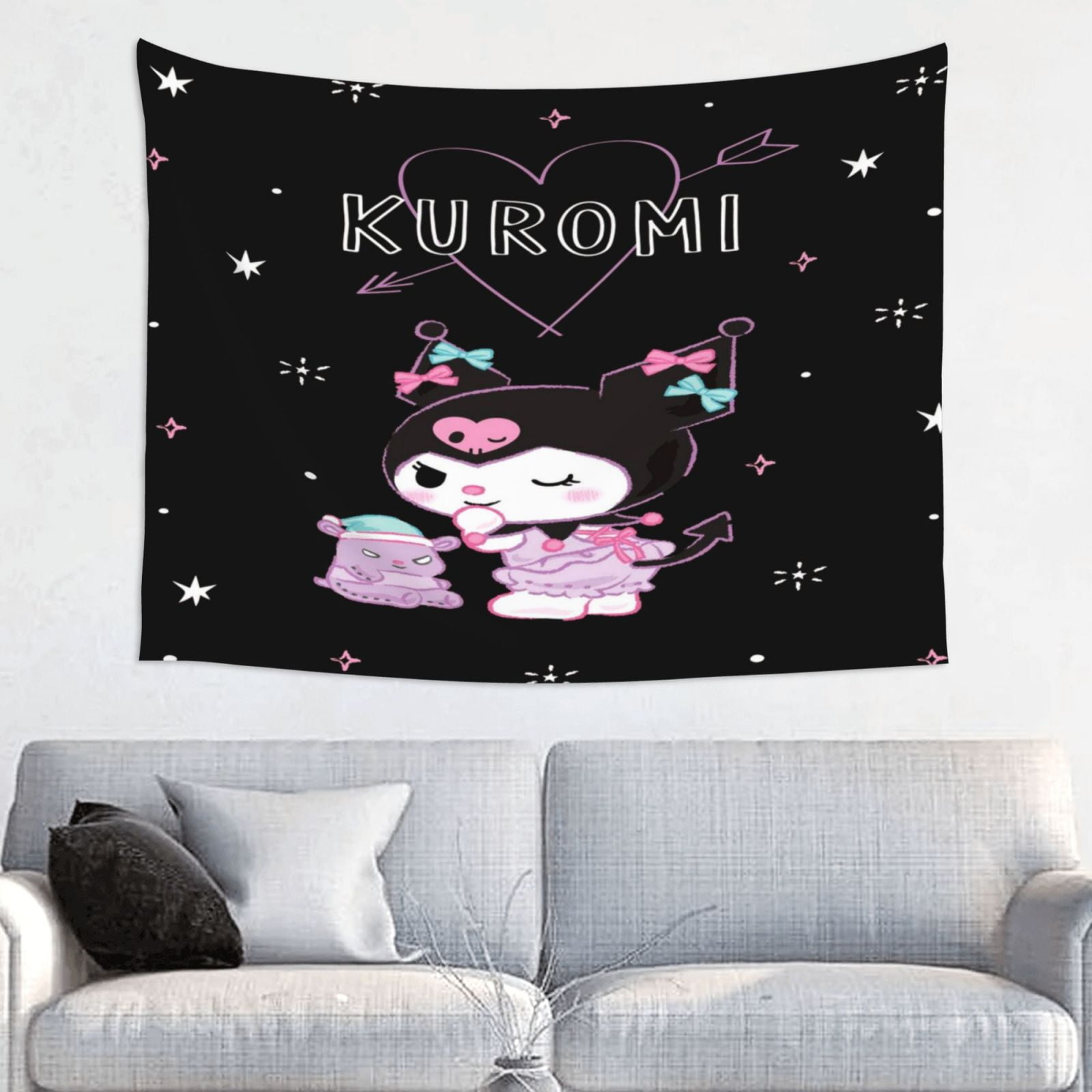 Kuromi Wall Tapestry Cartoon Poster for Bedroom Aesthetics Funny Decor ...