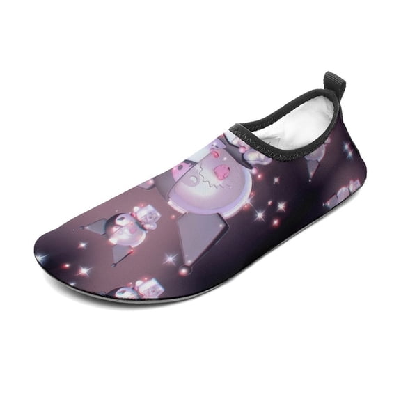Kuromi Water Shoes Beach Swim Barefoot Quick Dry Aqua Socks, Non-Slip Sporty Water Shoes for Men Women 11/12women,9/10men